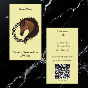 Celtic Brown Horse Yellow Business Card