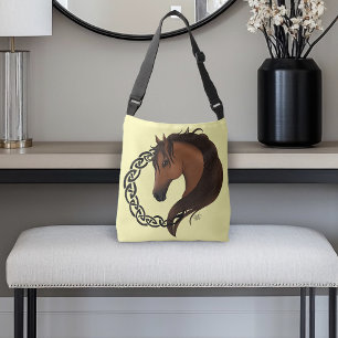 Celtic Brown Horse Yellow Crossbody Bag