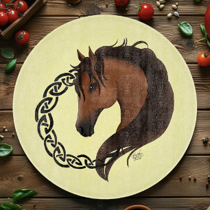 Celtic Brown Horse Yellow Cutting Board