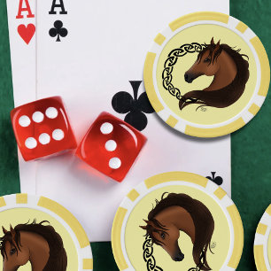 Celtic Brown Horse Yellow Poker Chips