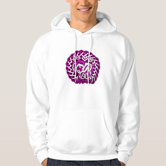 Celtic Buffalo/Bison, pink Hoodie (Front)