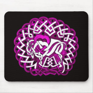 Celtic Buffalo/Bison, pink Mouse Pad
