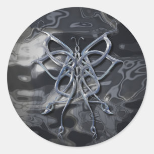 Celtic Butterfly Classic Round Sticker