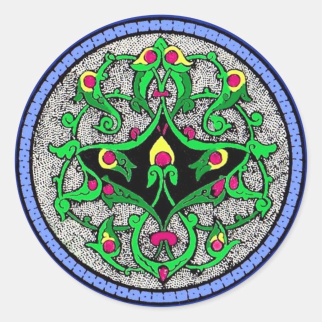 Celtic cartouche classic round sticker (Front)