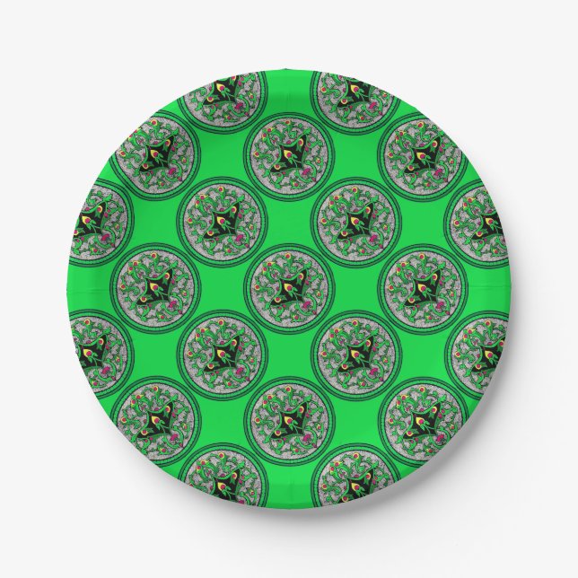 Celtic cartouche paper plate (Front)