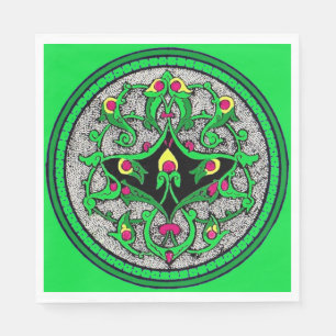 Celtic cartouche print napkin
