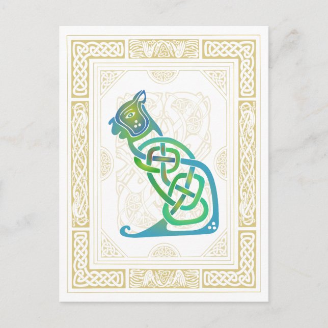Celtic Cat Postcard (Front)