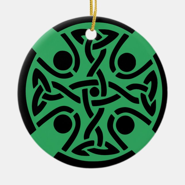 Celtic Christian cross  Ceramic Tree Decoration (Front)