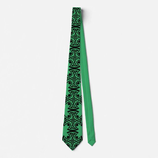 Celtic Christian Cross Insular Sacred Art Tie (Front)