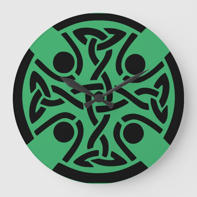 Celtic Christian cross  Large Clock (Front)