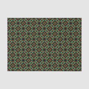Celtic Christmas Holly Wreath Pattern Tissue Paper
