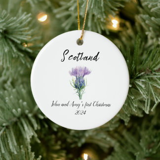 Celtic Christmas Ornament, First Christmas Ceramic Tree Decoration