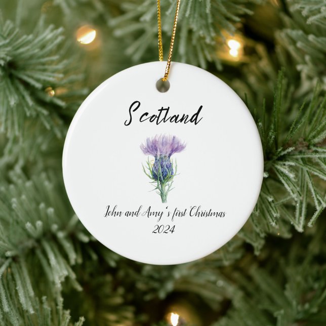 Celtic Christmas Ornament, First Christmas Ceramic Tree Decoration (Creator Uploaded)