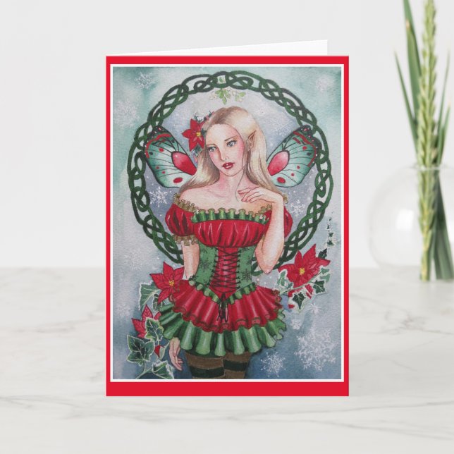 Celtic Christmas yule fairy greeting card (Front)