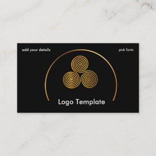 Celtic Circles of Gold Simple Logo Business Card