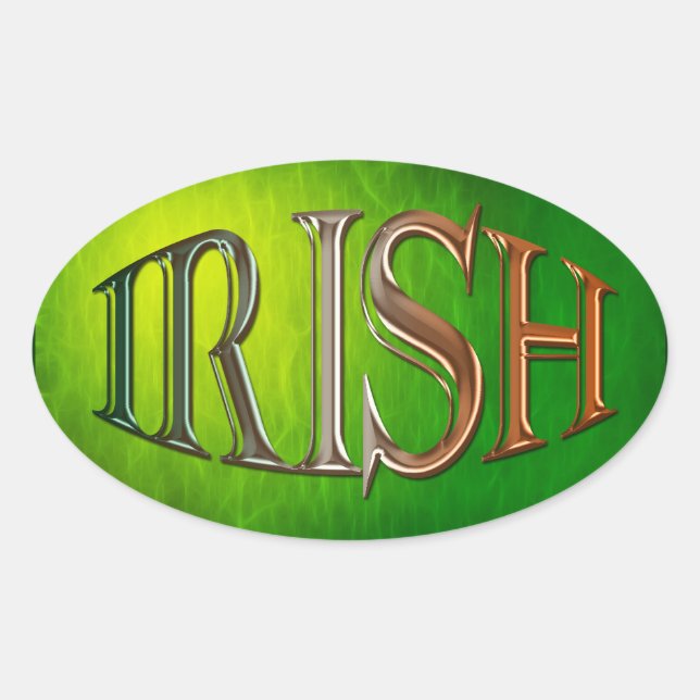 CELTIC CLASSICS Irish Flag Collection Oval Sticker (Front)
