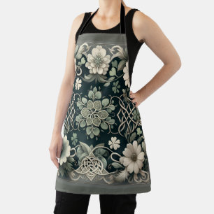 Celtic Clover Floral Charm Apron