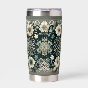 Celtic Clover Floral Charm Insulated Tumbler