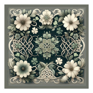 Celtic Clover Floral Charm Photo Print