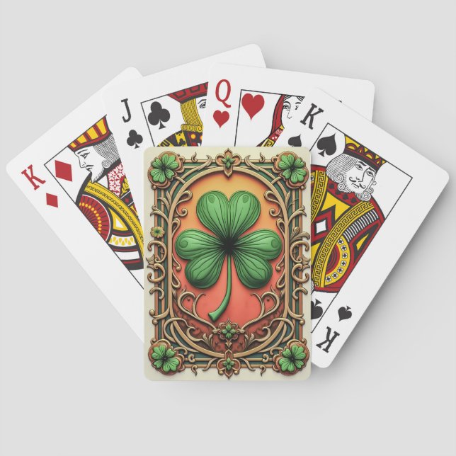 Celtic Clover of Fortune Playing Cards (Back)