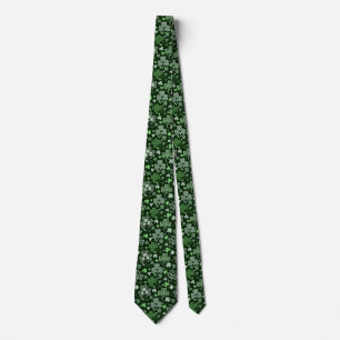 Celtic Clover Pattern Green Irish Hearts Tie