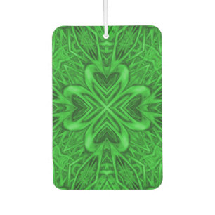 Celtic Clover Vintage Green Fractal Kaleidoscope Car Air Freshener
