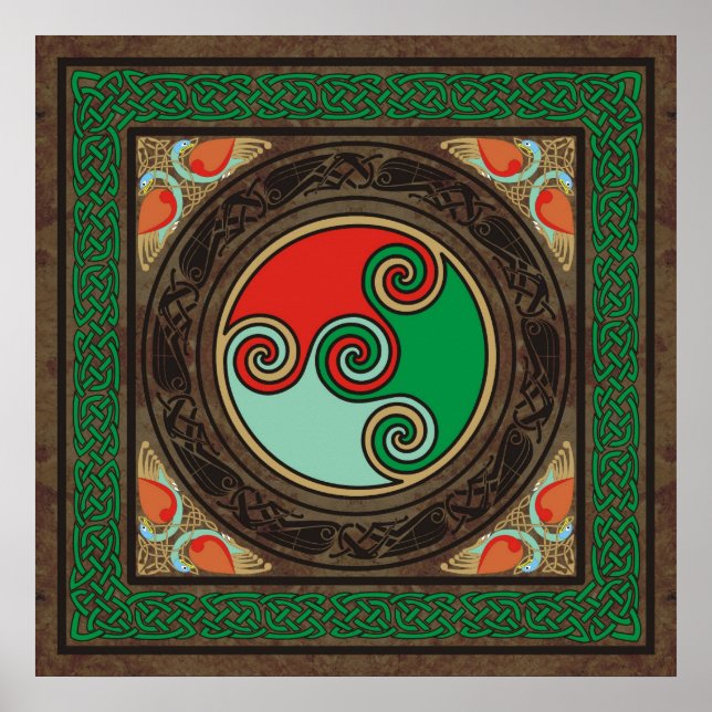 Celtic Colour Spirals Poster (Front)
