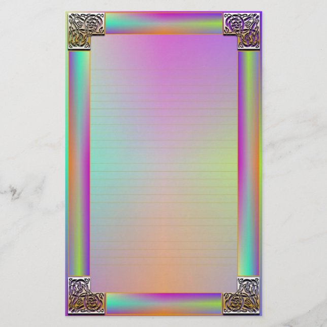 "Celtic Corners One" Fine Lined Stationery (Front)