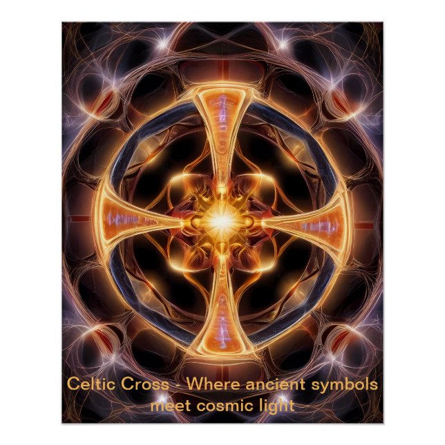 Celtic Cosmic Energy Cross Poster (Front)