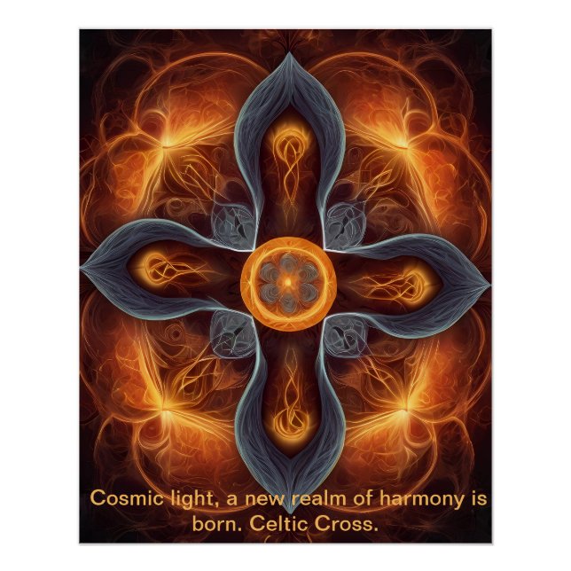 Celtic Cosmic Energy Cross Poster (Front)