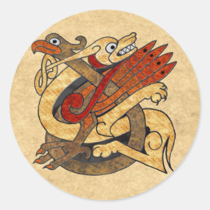 Celtic Creatures Classic Round Sticker