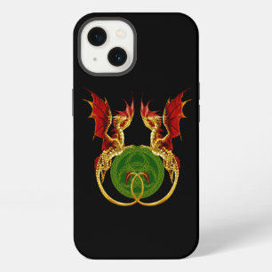 Celtic Crescent Moon And Dragons iPhone 13 Case