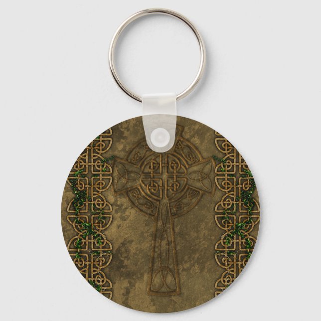 Celtic Cross and Celtic Knots Key Ring (Front)