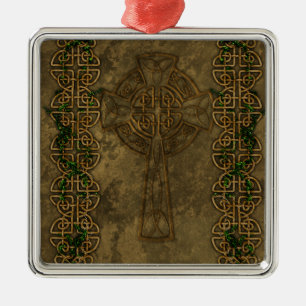 Celtic Cross and Cross Knots Metal Tree Decoration