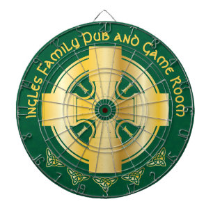 Celtic Cross and Knot Letter I Monogram and Name Dartboard