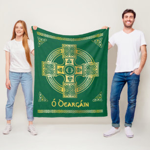 Celtic Cross and Knot Letter O Monogram and Name Fleece Blanket