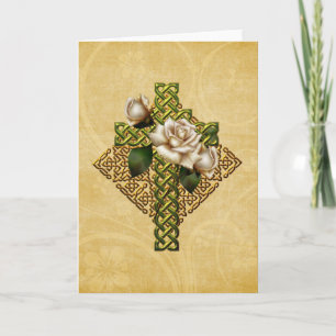 Celtic Cross and Roses Card
