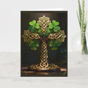 Celtic Cross and Shamrocks St. Patrick's Day Holiday Card