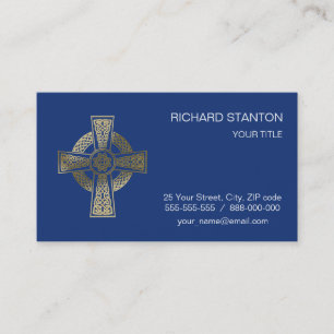 Celtic cross business card