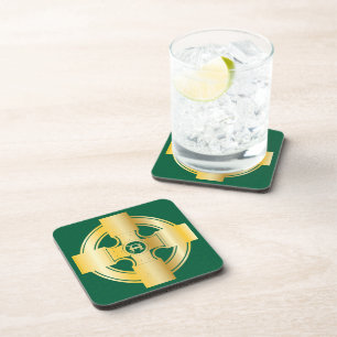 Celtic Cross Celtic Knot Letter A Monogram Coaster