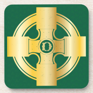 Celtic Cross Celtic Knot Letter D Monogram Coaster