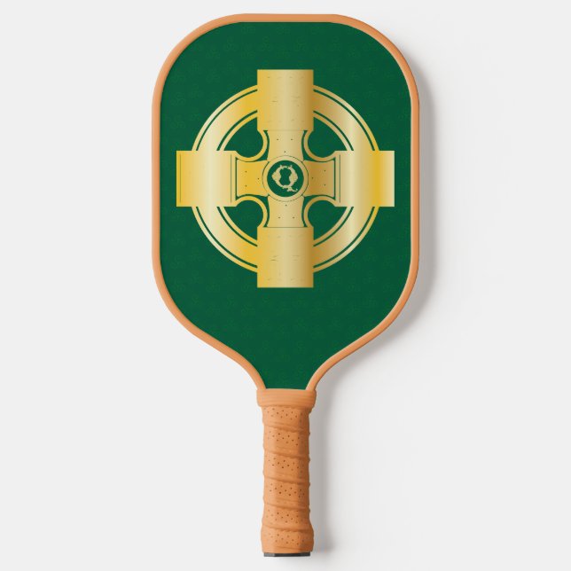 Celtic Cross Celtic Knot Letter Q Monogram Pickleball Paddle (Front)