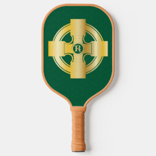 Celtic Cross Celtic Knot Letter R Monogram Pickleball Paddle