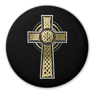 Celtic cross ceramic knob