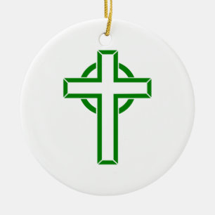 Celtic Cross Ceramic Tree Decoration