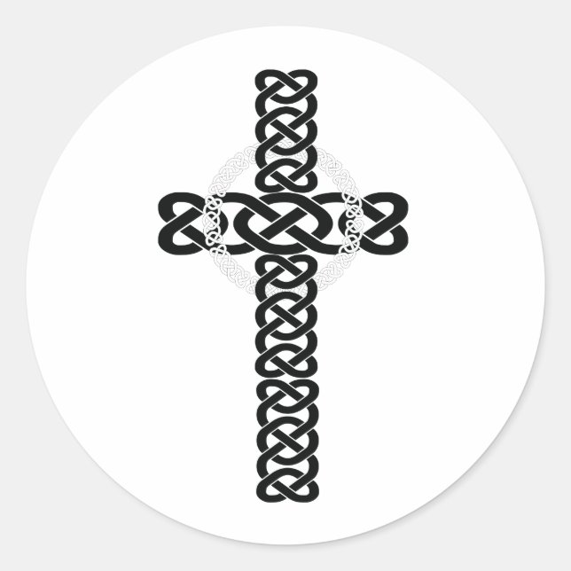 Celtic Cross Classic Round Sticker (Front)