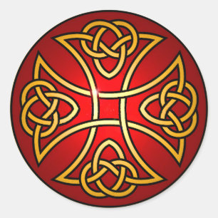 Celtic cross classic round sticker