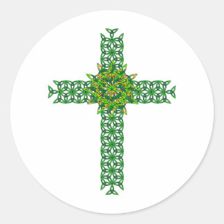 Celtic Cross Classic Round Sticker