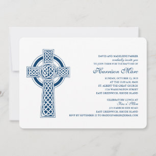 Celtic Cross First Holy Communion Invitation