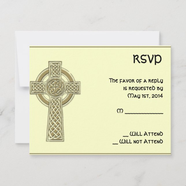 Celtic Cross Gold and Mythic Ivory Response Card (Front)